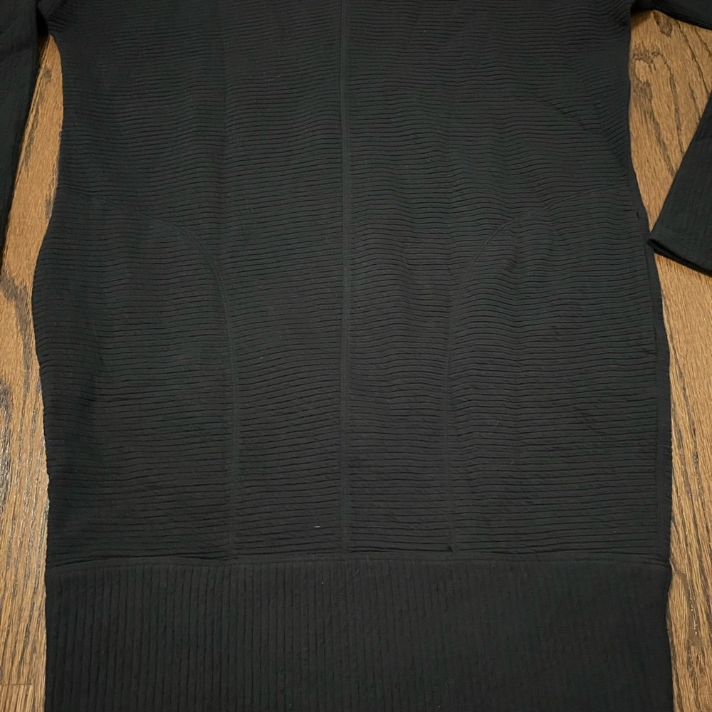 Lululemon Call for Cozy Black Ribbed Dress Size 4 - Picture 8 of 11